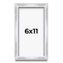6x11 Frame Silver Whitewashed Wood Grain Solid Wood Shadow Box | 0.75 Inch Moulding Width | 0.75