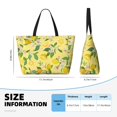 thumbnail image 3 of Goofa Lemon Print Beach Bags Waterproof Beach Tote Bag Zipper Sandproof Swim Pool Bag Large Tote Beach Vacation Travel, 3 of 6