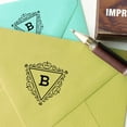 thumbnail image 3 of Printtoo Triangle Tourbillon Border Letter B Initiale Monogramme Majuscule Bois Monté Tampon en Caoutchouc, 3 of 4