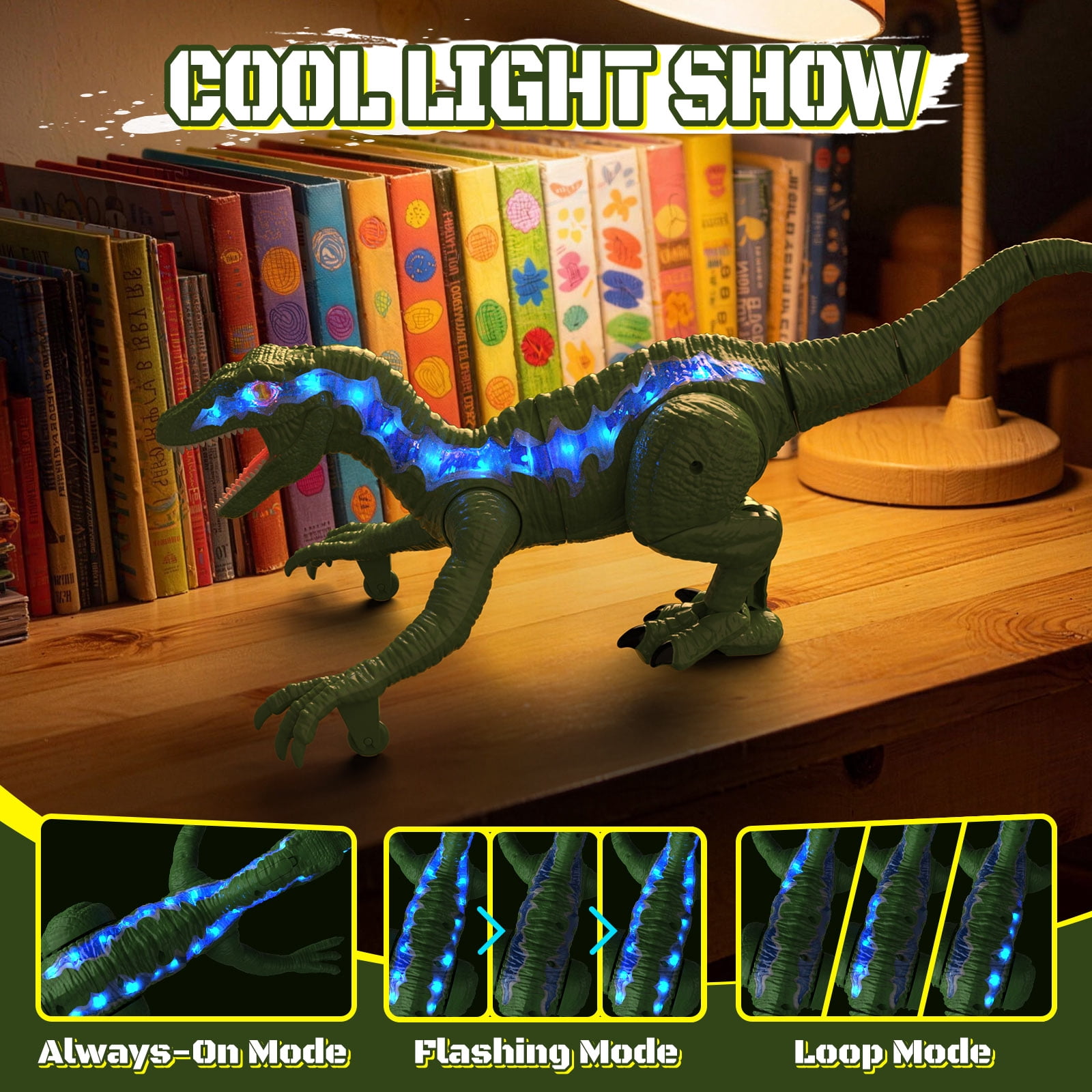 KIVDIT Remote Control Dinosaur Toys for Boys Kids, Electronic RC Robot Toy Walking Roaring Spray Dinosaur Gift for Birthday Christmas for Kids 3-8 Year