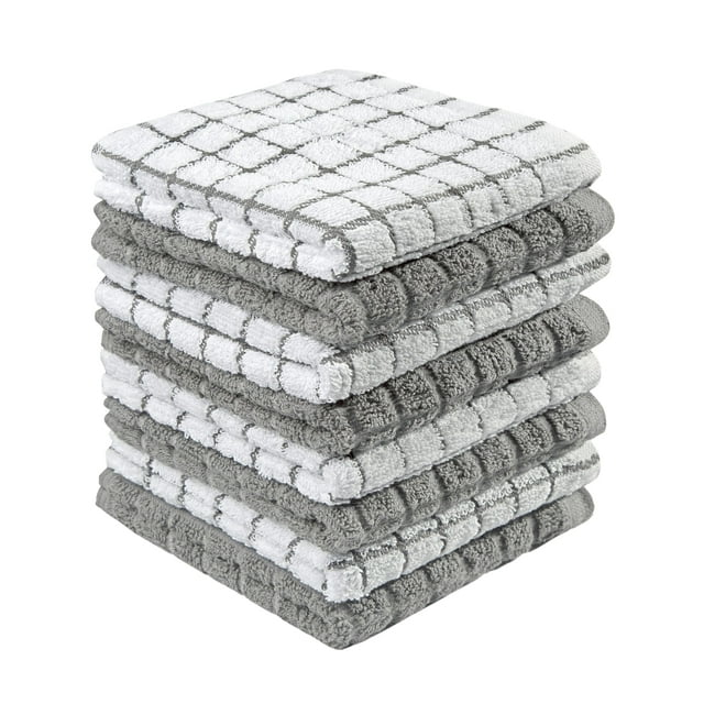 Paños de cocina Bumble Premium de algodón gris, 30 x 30 cm, 405 g/m², paquete de 8