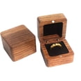 thumbnail image 2 of Joyero de nogal negro, caja para anillos, caja cuadrada, caja de madera, caja para propuesta de matrimonio, caja de regalo para anillo para mujer, 2 of 6