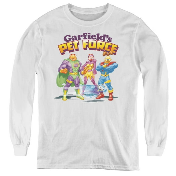 Garfield Heroes Await Youth Long Sleeve T-Shirt White