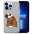 thumbnail image 1 of WIRESTER Clear/Silver Glitter Case, Sparkle Bling TPU Cover for Apple iPhone 13 Pro 6.1" 2021, Animal English Bulldog Look Back, 1 of 3