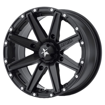 Diesel Performance Clutches - 4/156 Motosport Alloys M33 Clutch Wheel 12x7 4.0 + 3.0 Satin Black for Polaris DIESEL 455 4X4 1999-2002