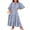 Blue, variant on Womens Boho Maxi Dresses 2026 Summer V Neck Puff Sleeve Floral Flowy Swing Fall Casual Long Dress Leopard Print L