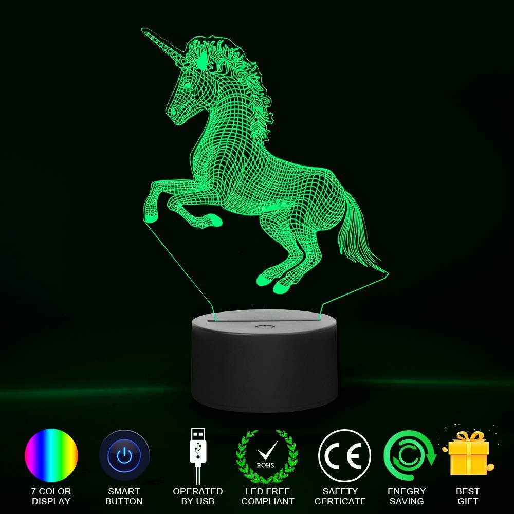 Kids Baby Nursery Nightlight 3D LED Lamp 7 Colors Changing Gifts Night