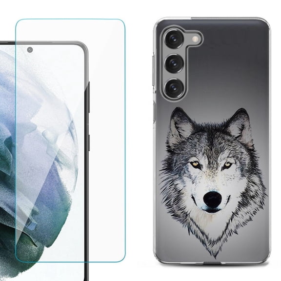 Shockproof Fashion Phone Case for Samsung Galaxy S23 5G, by OneToughShield ® - Wolf Face