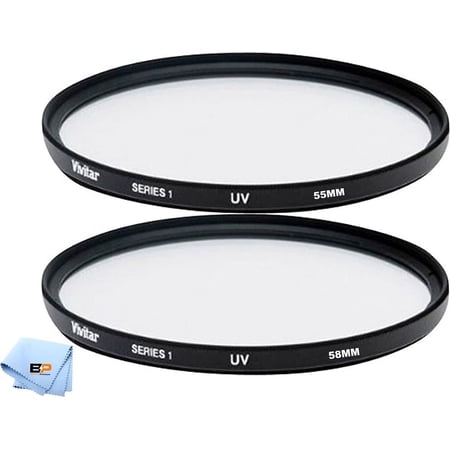 55mm & 58mm UV Filter for Nikon 18-55mm f/3.5-5.6G VR AF-P DX and Nikon 70-300mm f/4.5-6.3G ED