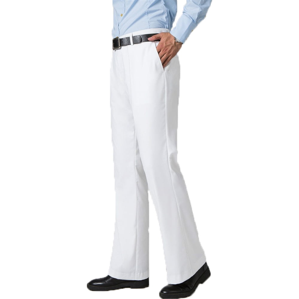 Mens Flared Trousers Formal Pants Bell Bottom Pant Dance White Suit Pants  Formal Pants For Men Size 2837  Casual Pants  AliExpress