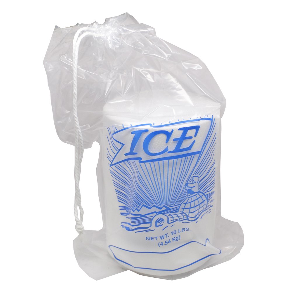 12 X 19" 1.35 Mil Clear Plastic Ice Bag with Drawstring Closure