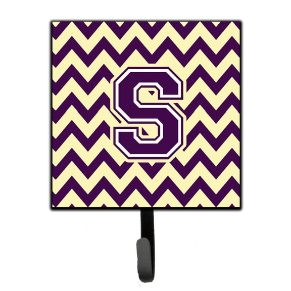 Letter S Chevron Purple and Gold Leash or Key Holder