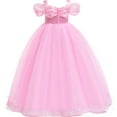 thumbnail image 4 of Spazoro Kids Girls Dresses, Round Neck New Style Solid Color Short Sleeve Princess Dress for Child Girls Pink Size 11 T, 4 of 7