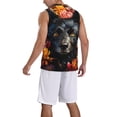 thumbnail image 2 of Sikiie Colorful Floral Black Dog Basketball Jersey Reversible Men's Mesh Athletic Sports Shirts Training Practice S-4XL4X-Large, 2 of 6