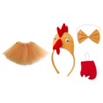 thumbnail image 1 of 4 piezas de diadema de disfraz de pollo para mascarada, carnaval, Acción de Gracias Marrón claro, 1 of 8