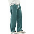 thumbnail image 3 of Mens Corduroy Casual Pants Fashion Loose Fit Wide Leg Pants Straight Sweatpants Elastic Waist Drawstring, 3 of 5
