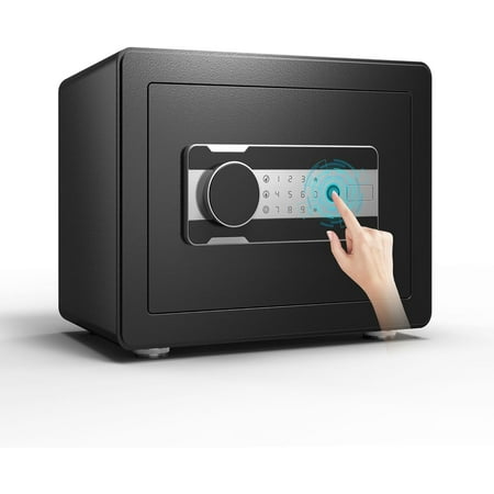 JAORD 0.8 Cubic Feet Fingerprint Safe Box Digital Security Safe Lock Box Used for Home Office Hotel Business Quick-Access Small Safes for Cash Jewelry Handgun Documents Black