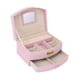 thumbnail image 3 of Joyero portátil, organizador de joyas, caja de almacenamiento de joyas con espejo, estuche para relojes para amigos, esposa o regalo para madre, 3 of 9