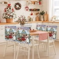 thumbnail image 2 of Christmas Chair Covers Set of 4 Xmas Snowman Truck Bird Pine Tree House Snow Scene Chair Back Covers Stretch Removable Washable Slipcovers Protector for Dining Room Kitchen Party Decor, 2 of 5