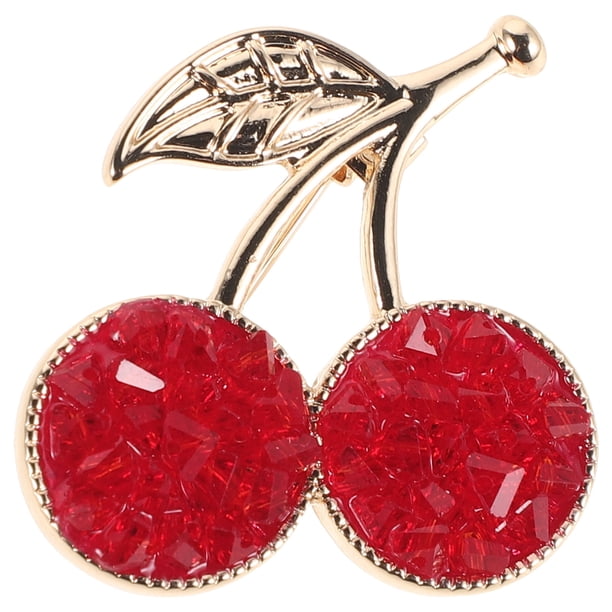 CRAFTHROU Broche Cereza En Metal Y Para Accesorio Femenino En Eventos Y Trabajo