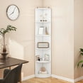 thumbnail image 2 of Uforic Tall Corner Shelf, 5-Tier Bookshelf, Modern Corner Bookcase Display Rack Storage Shelves, White, 2 of 10