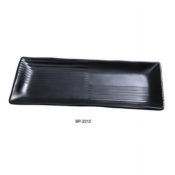 Yanco BP-2212 Black Pearl-1 Rectangular Plate, Black - Pack of 24