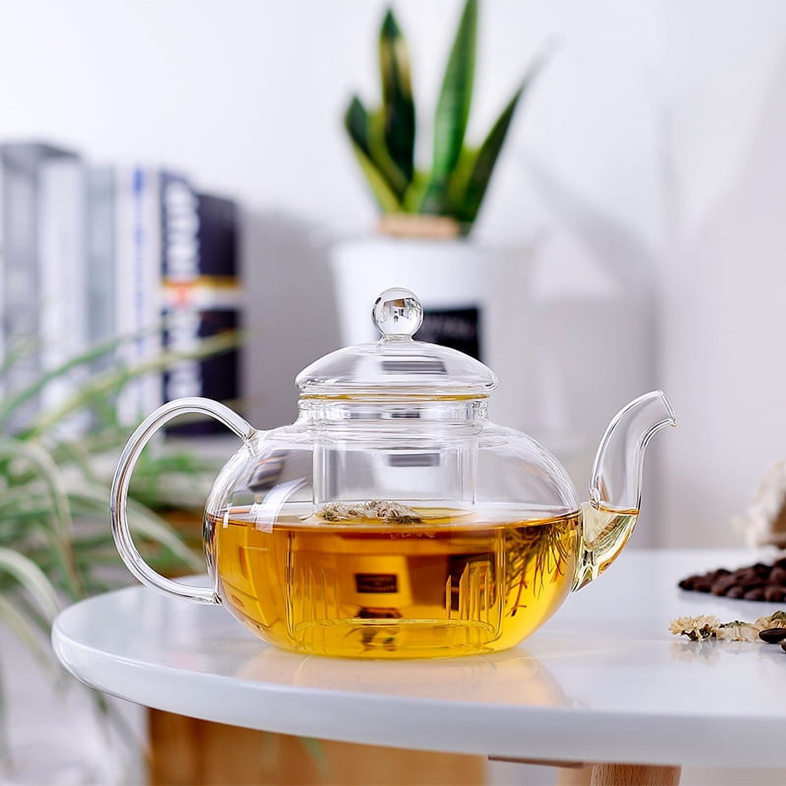 780ml Frosted Heat-Resistant Flower Tea Clear Glass Teapot Kettle Drinkware  Pot