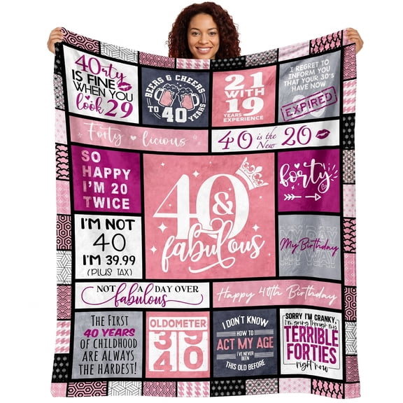 40th Birthday Gifts for Women, 1986 40-Year-Old Birthday Blanket 30"x40", Forty Bday Gift, 40 Year Old Birthday Decorations