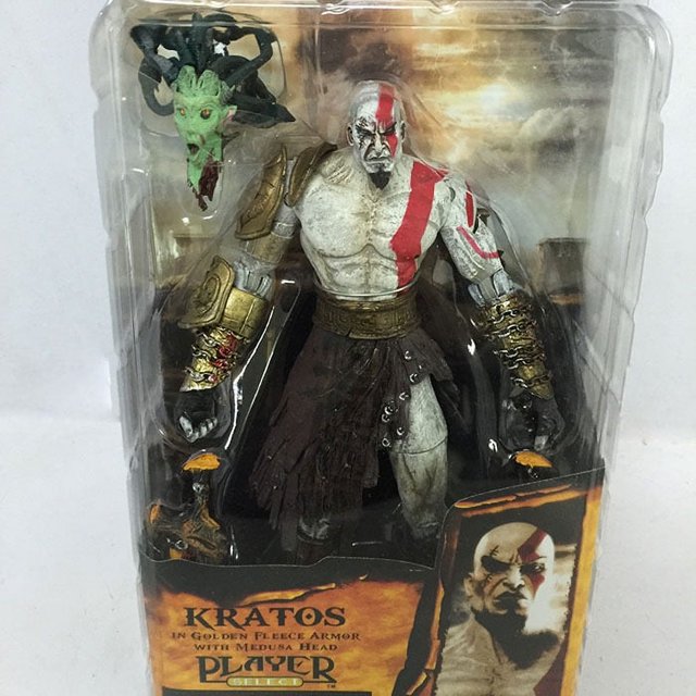 NECA figura móvil God of War Kratos de 7 pulgadas versión armadura Kuye Medusa/elevación de cabeza/modelo de versión de cuchillo llameante