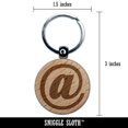 thumbnail image 2 of At Email Symbol Round Keychain Charm Tag - Engraved Wood, 2 of 6