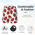 thumbnail image 3 of Naloa Hand Drawn Strawberry Print Men Swim Trunks with Compression Liner ,Board Shorts,Men's Swim Shorts with Drawstring and Elastic Waistband-Large, 3 of 6