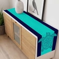 thumbnail image 4 of Turtle Mandalas Table Runner - 70 Inch Long, Kitchen Dining Table Runner Dresser Scarves, Boho Modern Abstract Blue Stripe Summer Farmhouse Decor for Coffee Tables Wedding Party Banquet, 4 of 8