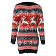 thumbnail image 4 of CEHVOM Femmes Noël Wapiti à Col Rond Pull à Manches Longues Robe Longue, 4 of 6