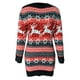 thumbnail image 4 of Vestido de suéter largo de manga larga con cuello redondo y diseño de alce navideño para mujer Fridja nbo1599, 4 of 6
