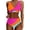 Red, variant on High Waisted Bikini Sets for Women Color Block Two Piece Swimsuit Drawstring Bathing Suit Tummy Control Athletic Swimwear for Pool