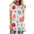 thumbnail image 2 of ICHUANYI Clearance Easter Day Women's Ladies O-Neck Loose Tops Casual Print T-Shirts Short Sleeve Blouse(Pink, S) Ichuanyi Ichuanyi, 2 of 4