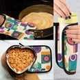 thumbnail image 5 of Yayeee Oven Mitts and Pot Holder Set of 2 Heat Resistant Kitchen Gloves Baking Hot Pad, Purple Geometric, 5 of 5
