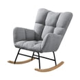 thumbnail image 4 of Mecedora,Mecedora tapizada moderna Sillón confort,Lazy Chair Sillón elegante para sala de estar,Sillón mecedora con reposabrazos,Sillón de espacio pequeño Balcón Silla de uso Gris claro, 4 of 8