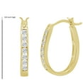 thumbnail image 2 of IGI Certified 1/2ct TW Oval Shaped Diamond Hoop Earrings for Women in 10K Yellow Gold, 2 of 4