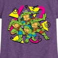thumbnail image 3 of Teenage Mutant Ninja Turtles  - Retro Character Group  - Toddler & Youth Girls Short Sleeve Graphic T-Shirt, 3 of 5