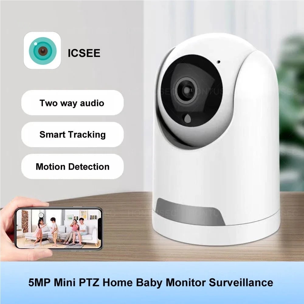 Mini Wifi Camera 3MP 5MP Color Night Vision Two Way Audio Auto Tracking Indoor Use Baby Monitor Wireless Security Camera