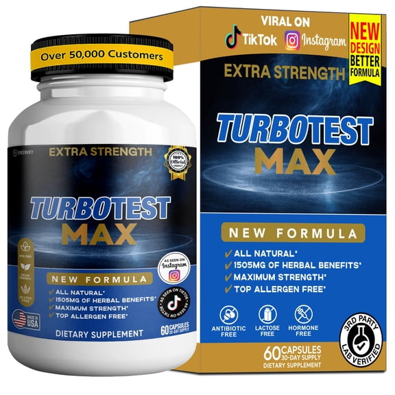 GreenVify Turbotest Max Men’s Vitality Support Supplement – Supports Energy, Strength & Daily Performance