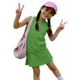 thumbnail image 4 of Grblisyd Girls Summer Outfits Solid Color Tennis Skirt Sets Sleeveless Tank Tops and Pleated Skirts 2 Piece Outfit Activewear Clothes 5-12 Years, 4 of 6