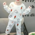 thumbnail image 7 of CSCHome Fall down Pajama Tops&pants Set Winter Warm Fleece Sleepwear down Long Sleeve for Infants 9 M-6 Y, 7 of 7