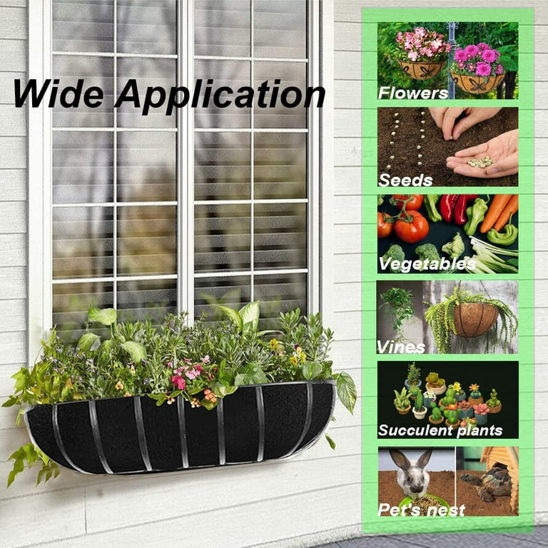 Fabric Planter Basket Liner-Bexikou 3 Pack 24 inch Durable Hanging Basket  Liners,Replacement Coco Fiber Liner for Hanging Basket Flowers