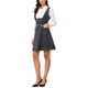 thumbnail image 4 of Vestido Pinafore Inspire Chic para Mujer A-Line Overoles Doble Botonadura Tirantes S Gris Oscuro, 4 of 5