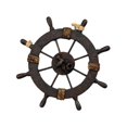 thumbnail image 3 of Retro Nautical Boat Steering Wall Decor Handcraft Wooden Ship Wheel Wall Hanging Decor Ship Rudder Shaped for Wall Boat Weddings Ornament 28cm, 3 of 7