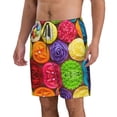 thumbnail image 2 of Kll Brightly Colored Cupcakes Men'S Casual Summer Beach Shorts Hawaiian Shorts With Pockets-Medium, 2 of 9