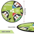 thumbnail image 2 of Coolnut Cute Christmas Penguin Christmas Tree Mats Waterproof Tree Skirt, Seasons Greetings Xmas Tree Stand Tray Mat Floor Protector Pad for Holiday Party Decoration, 28.3", 2 of 6