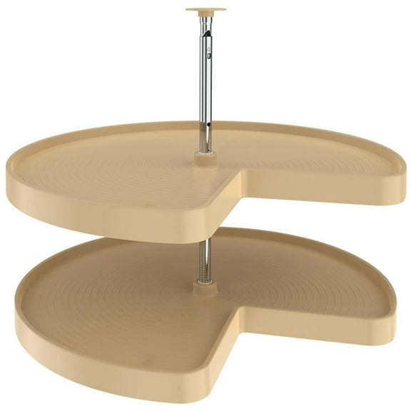 Rev-A-Shelf Ld-2472-32-1 Lazy Daisy Polymer Double 2 Tier 32" Kidney Lazy Susan - Almond